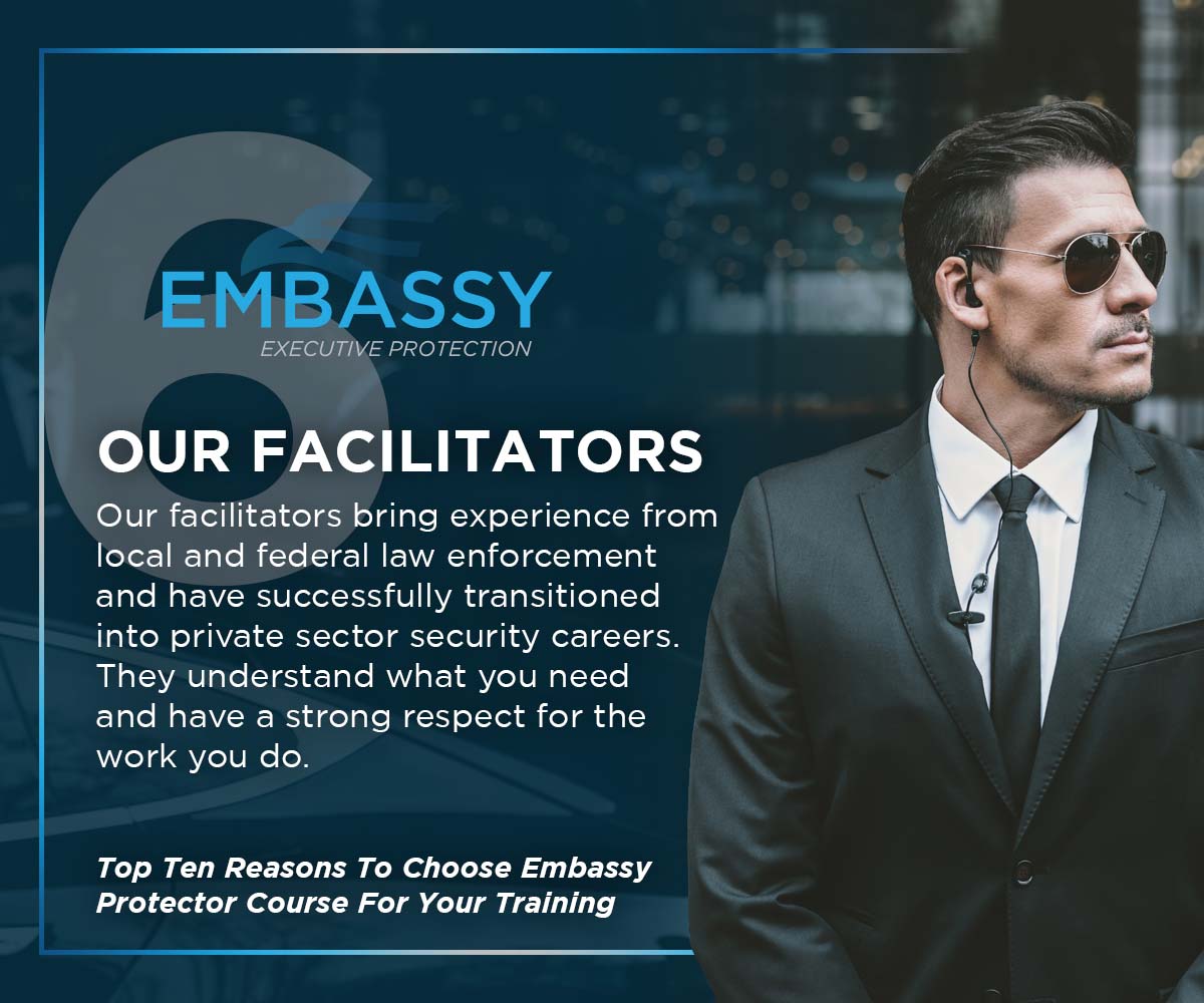 Our facilitators bring experience from local and federal law enforcement and have successfully transitioned into private sector security careers. They understand what you need and have a strong respect for the work you do.